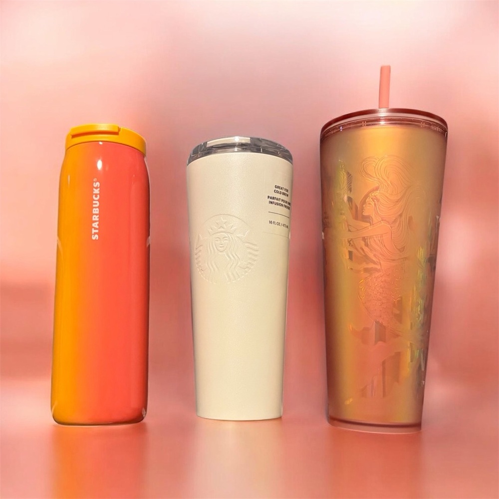 (3) Starbucks Vibrant Tumblers